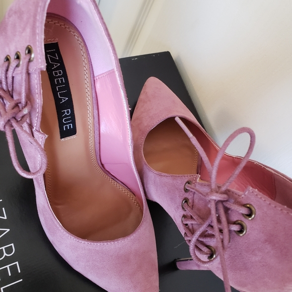 Brand New Izabella Rue Rosy Faux Suede lace heel - Picture 14 of 16